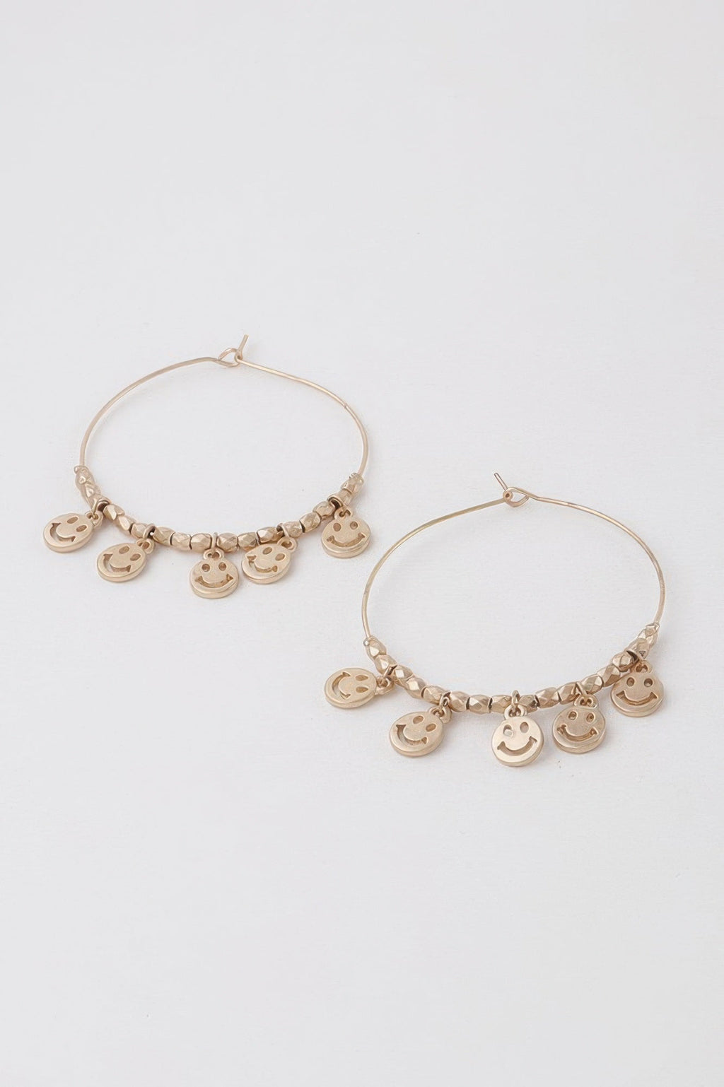 Smiley Face Charms Hoop Earrings