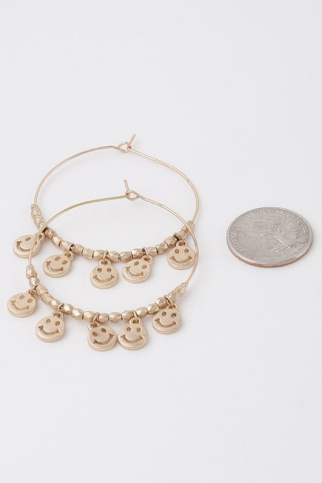 Smiley Face Charms Hoop Earrings