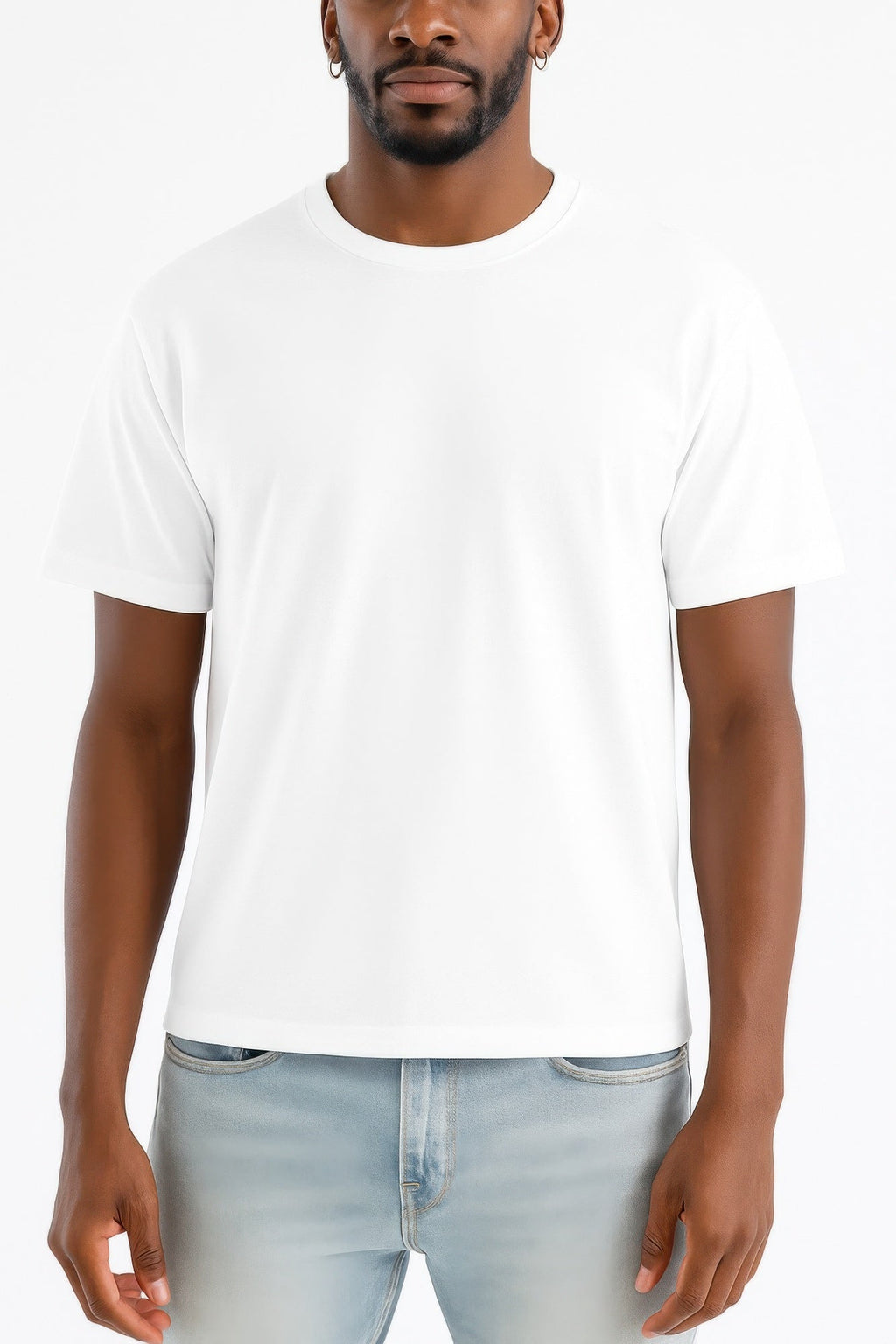Men's Premium Short Sleeve Round Neck Basic Crop Top