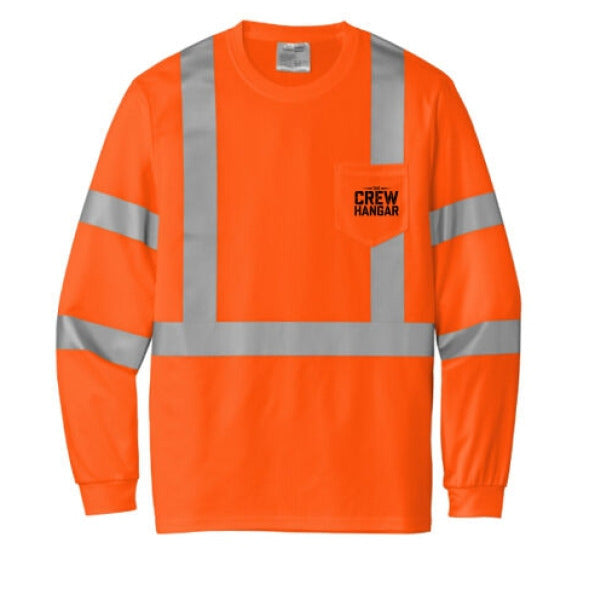 Camiseta Reflectante de Malla Manga Larga – “CONSTRUIDO PARA RESISTIR LA PISTA” - Edición The Crew Hangar (CornerStone® CS203)