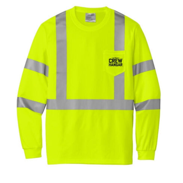 Camiseta Reflectante de Malla Manga Larga – “CONSTRUIDO PARA RESISTIR LA PISTA” - Edición The Crew Hangar (CornerStone® CS203)