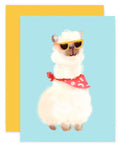 Alpaca Greeting Card - Hipster Alpaca