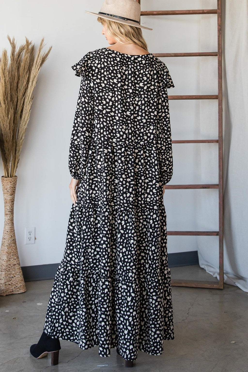 Black/White Bohemian Maxi Dress