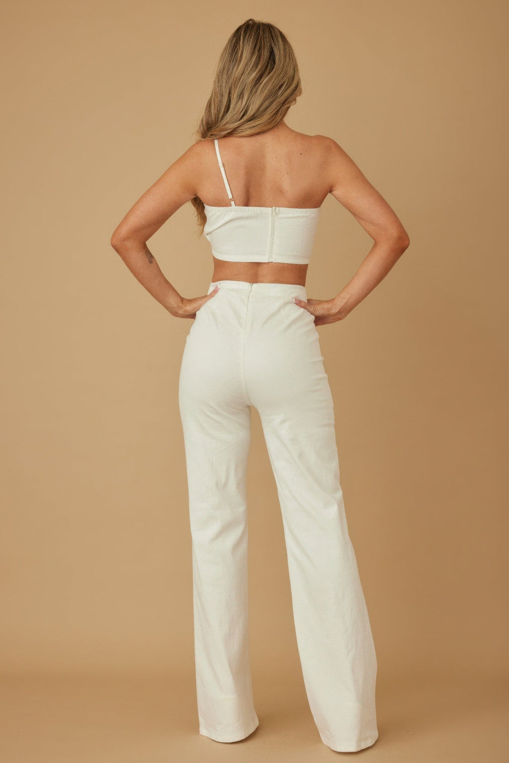 Single Strap Wrap Flower Pant Set