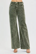 Green High Rise Wide Leg Corduroy Jeans Size 0 up to 3XL