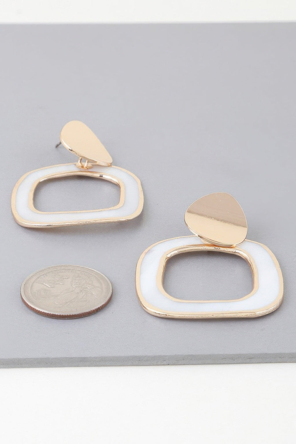 Abstract Marble Frame Earrings