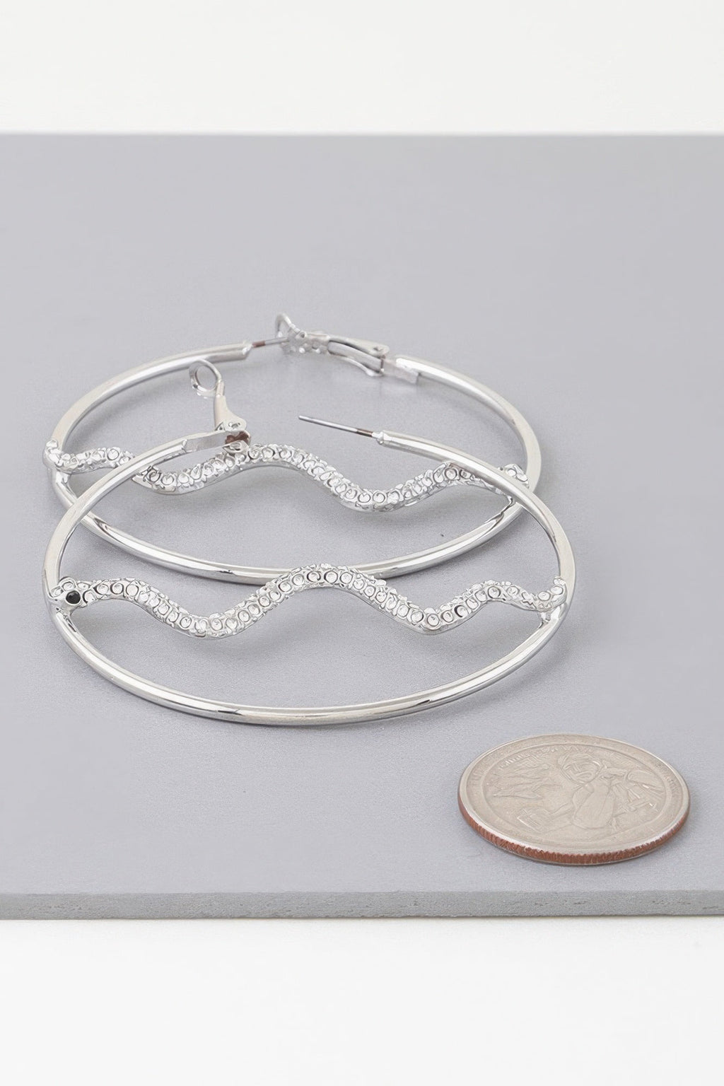 Bejeweled Snake Hoop Earrings