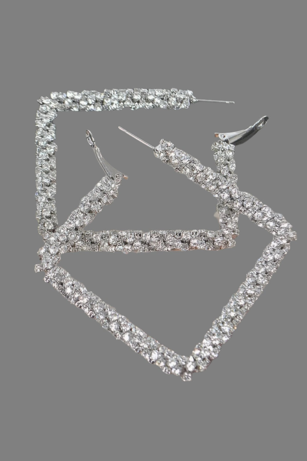 Big Square Glitter Earrings