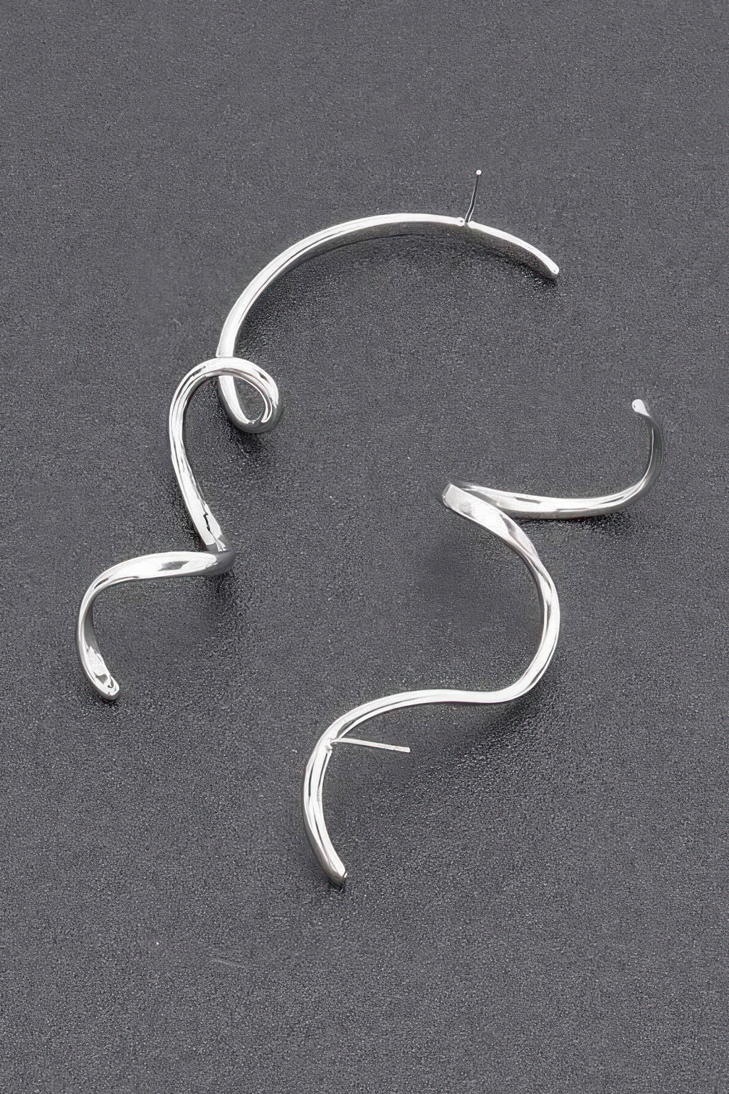 Gold Plated Metal Twist Dangle Earrings