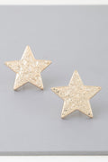 I'm A Star Hammered Gold Color Earrings