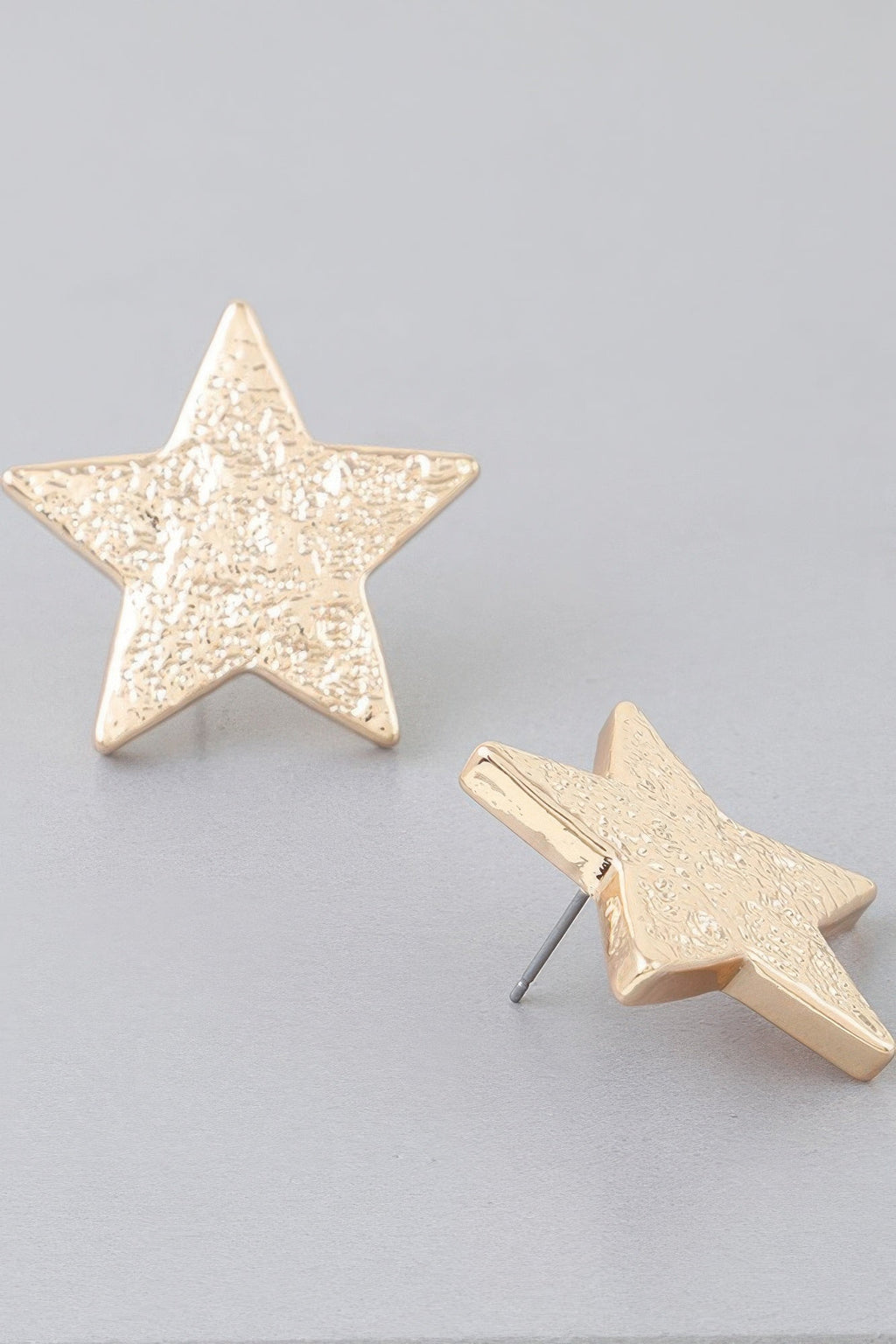 I'm A Star Hammered Gold Color Earrings