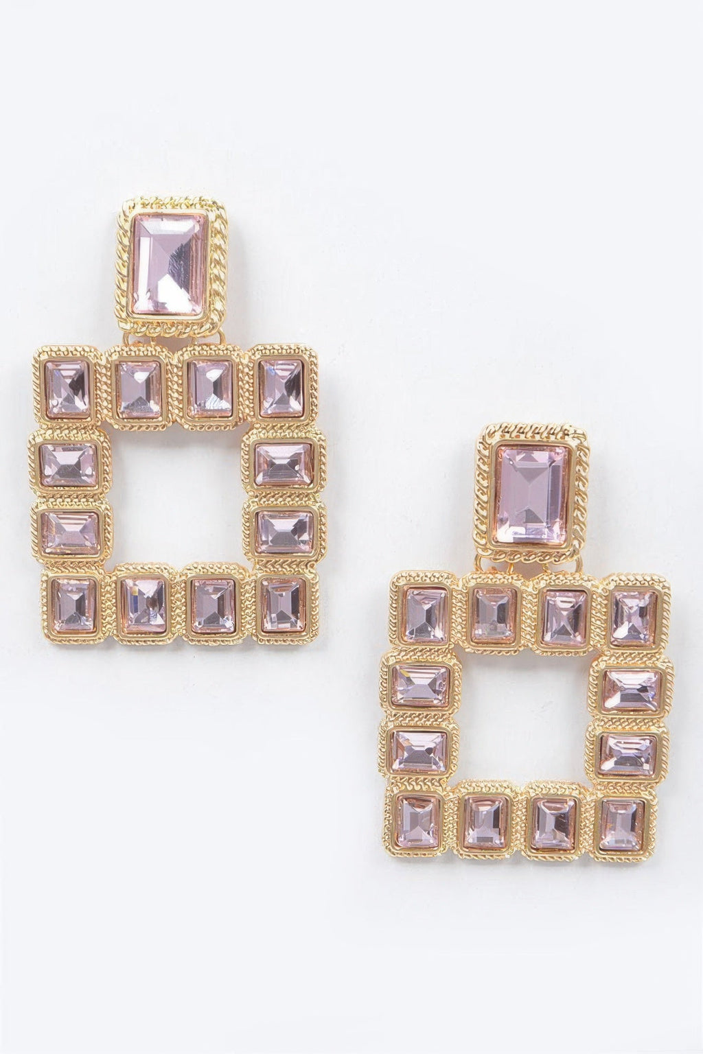 Multi Square Gemstone Earrings