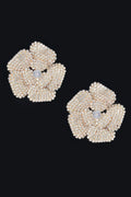 Rhinestone Flower Stud Earrings 1.75"