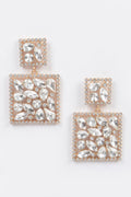 Square Dangle Rhinestone Earrings