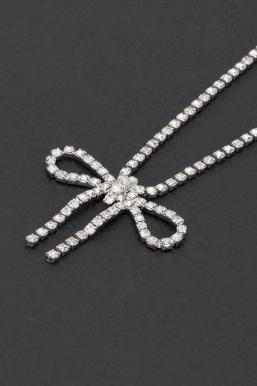 Rhinestone Bow Necklace