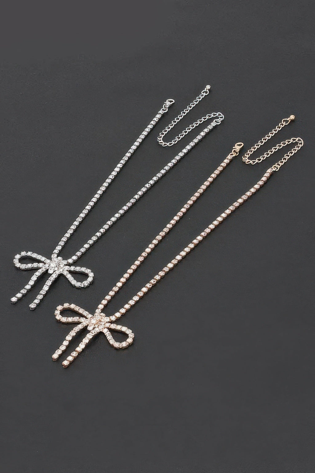 Rhinestone Bow Necklace