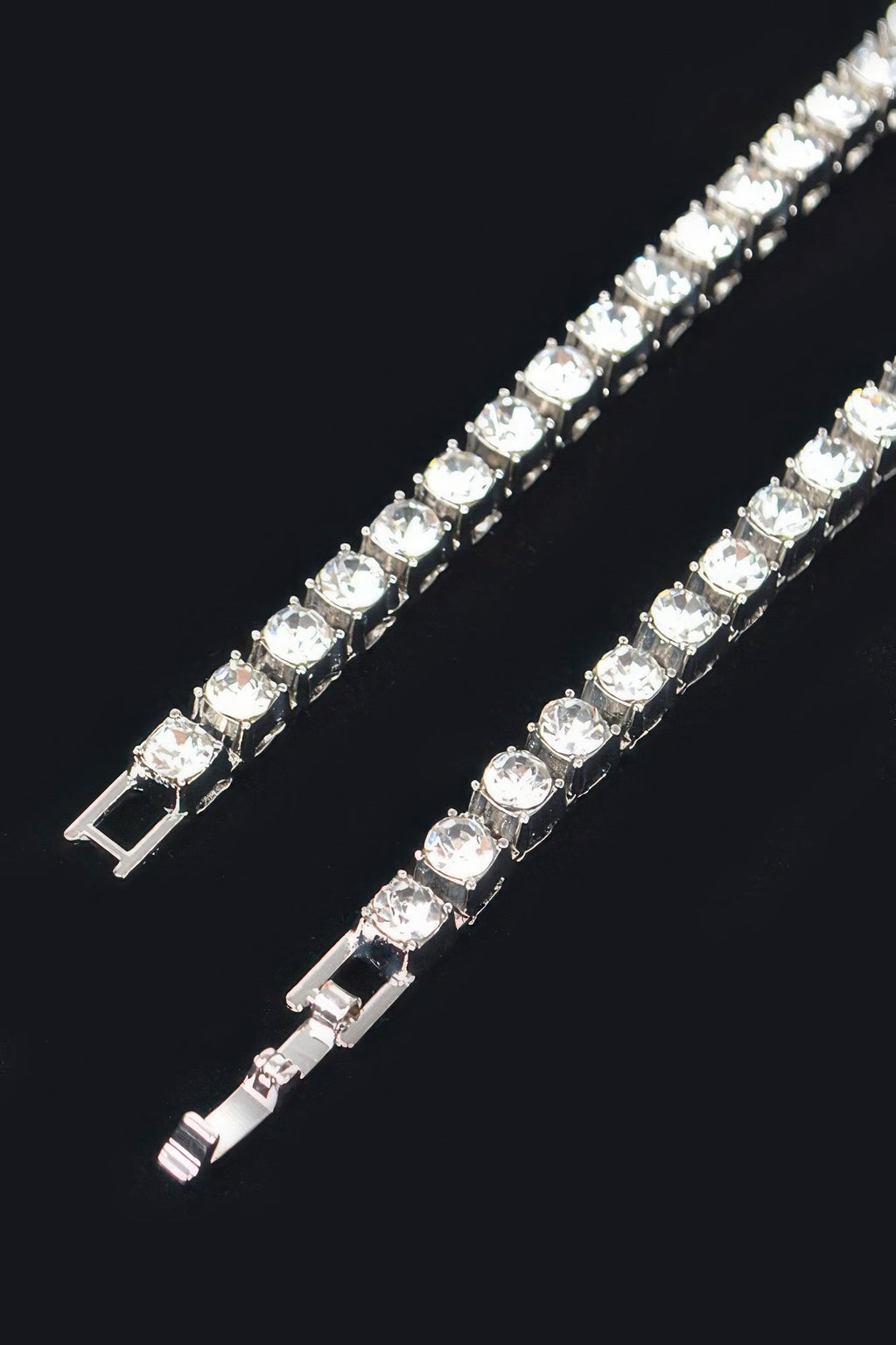 Rhinestone Chain Layered Necklace Chain