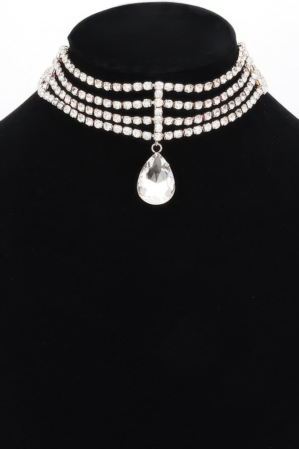 Rhinestone Choker Necklace with Pendant