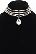 Rhinestone Choker Necklace with Pendant