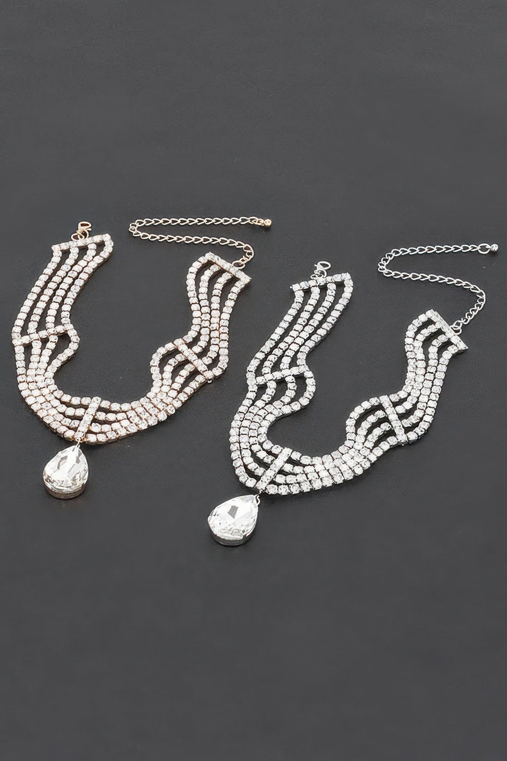Rhinestone Choker Necklace with Pendant