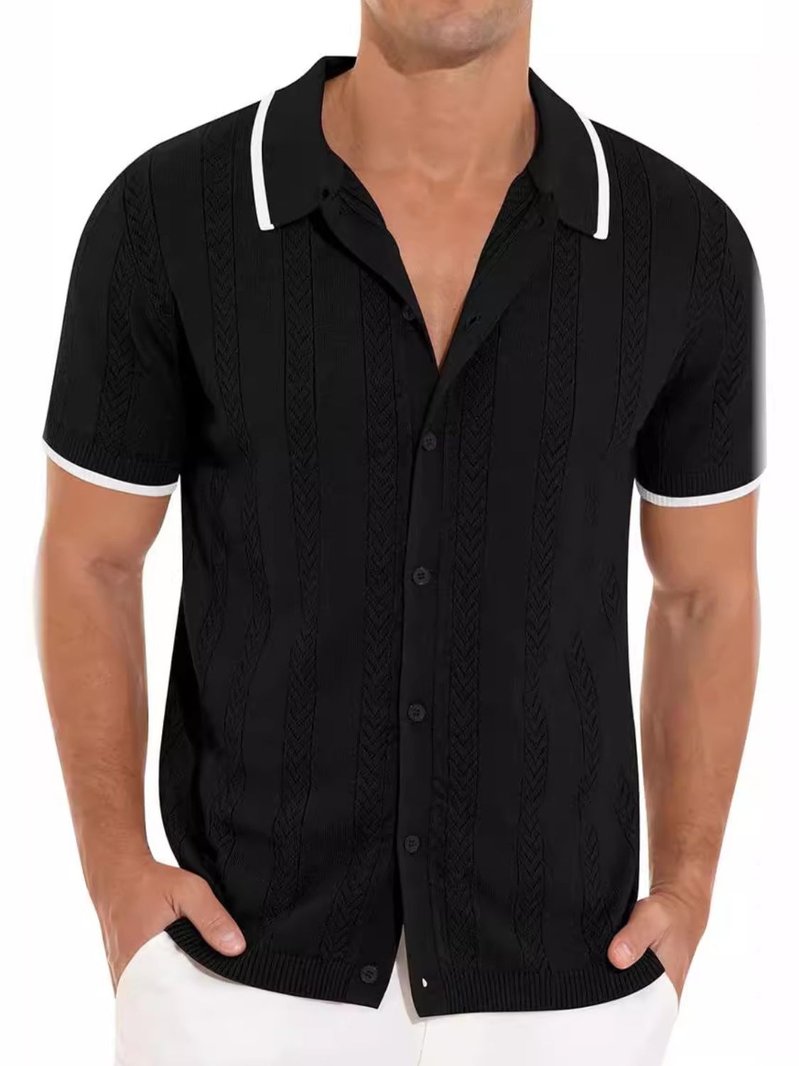 Men's Full Size Button Down Short Sleeve Shirt Plus Size