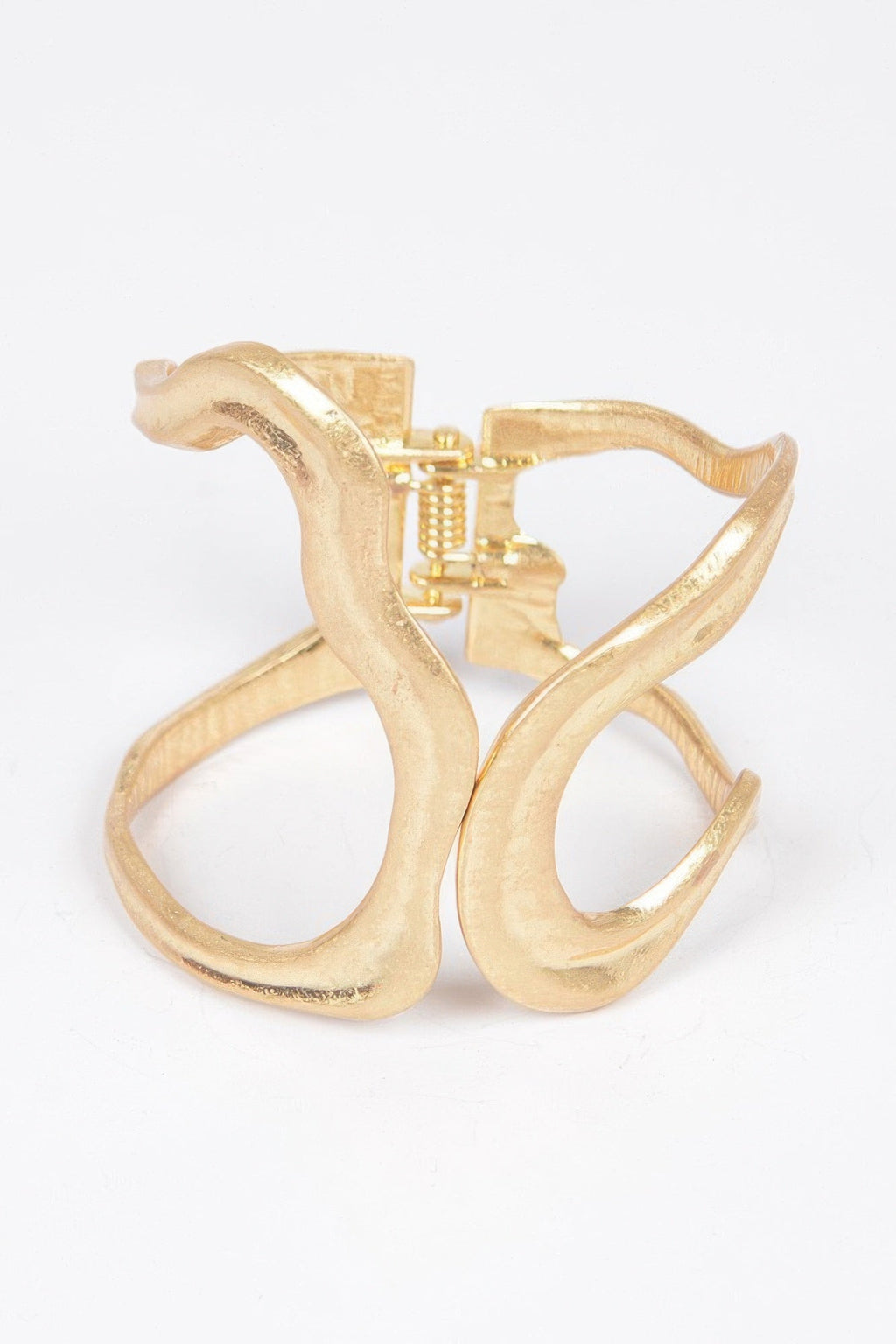 Cast Metal Spring Hinge Cuff Bracelet