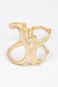 Cast Metal Spring Hinge Cuff Bracelet