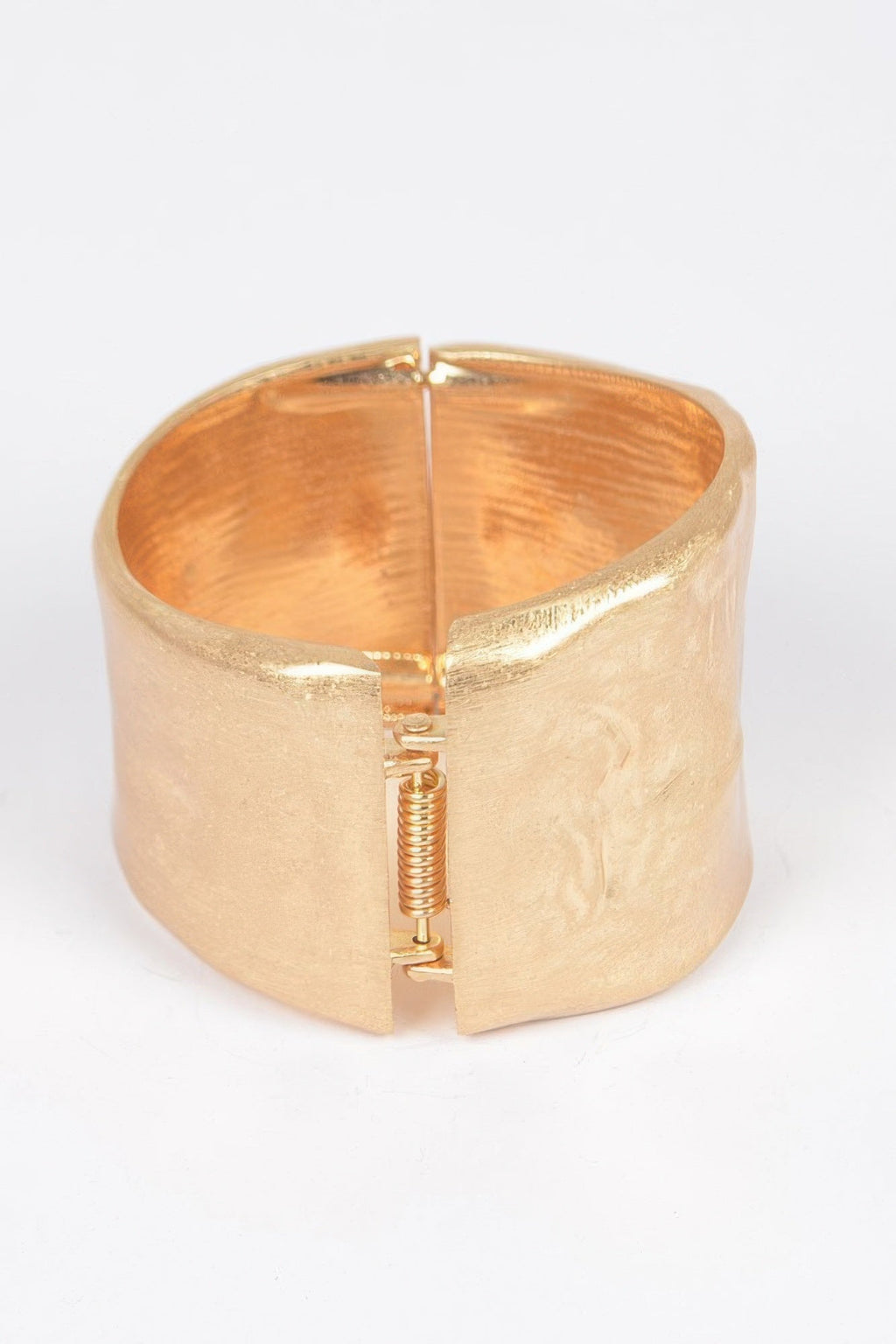 Cast Metal Spring Hinge Cuff Bracelet