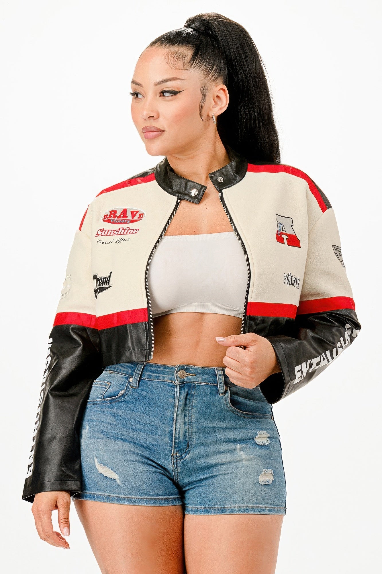 Colorblock Crop Jacket