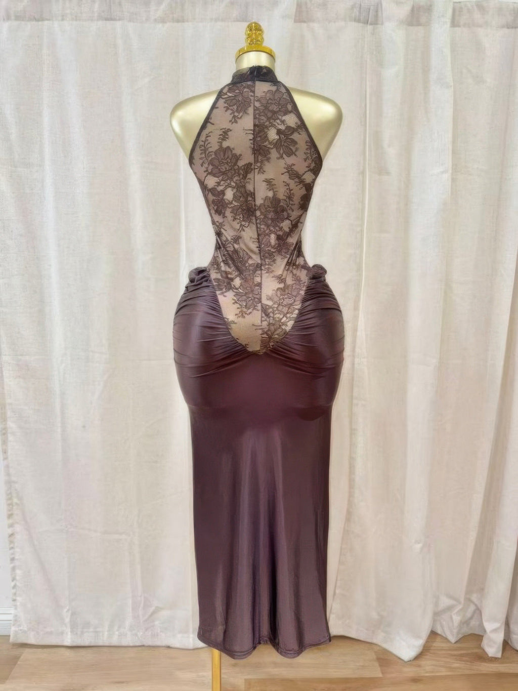 Crimson Lace Hourglass Dress