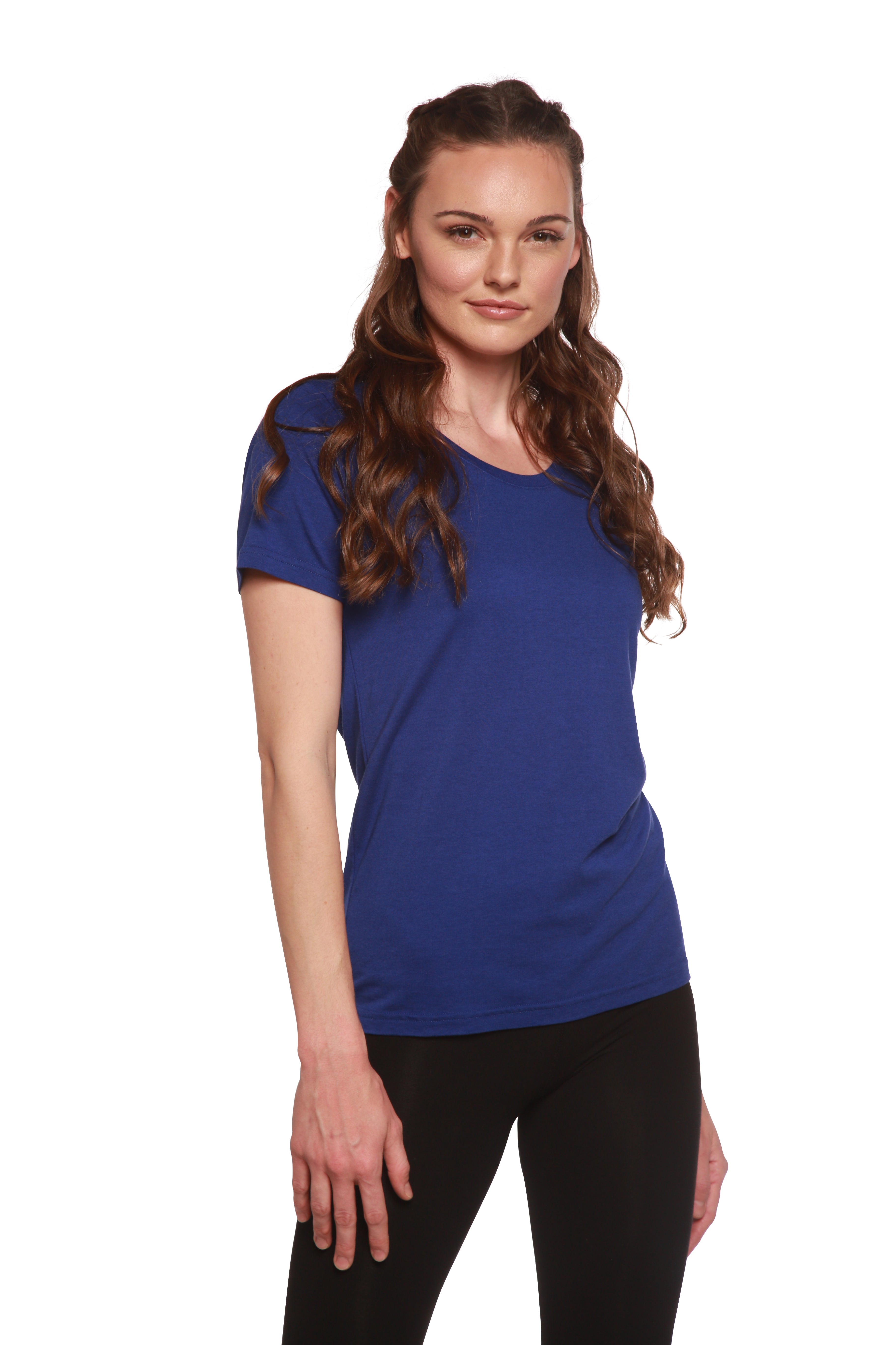 Custom Printed Women's Bamboo/Cotton Short Sleeve Scoop Neck Graphic T-Shirt