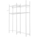 Over The Washer and Dryer Storage Shelf, 4 Tier Laundry Room Drying Rack with Hanger Rod and Hooks, Adjustable Over Washer and Dryer Shelves, Laundry Room Shelf Storage Space Saver, White