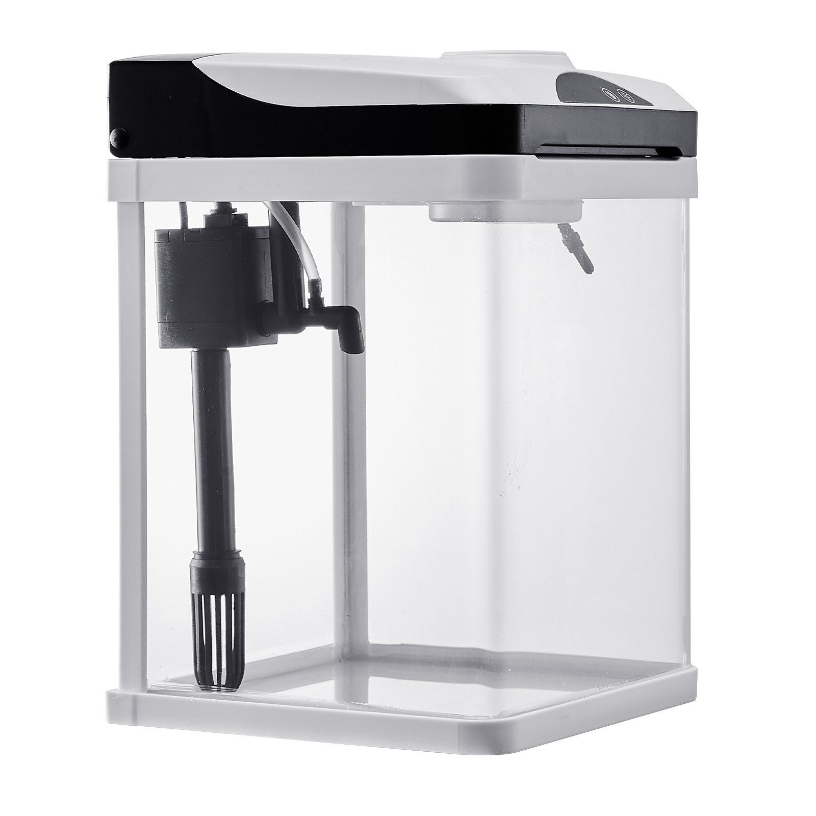 2 Gallon Fish Tank Aquarium LED Smart Square Clear Glass 7 Color Self Cleaning