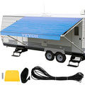RV Awning 18' Camper Awning Fabric, Trailer Awning Canopy Patio Camping Car Awning, Durable 15oz Vinyl Roller Tube for RV, Van, SUV, Patio Awning Replacement Ocean Blue Fade