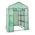 Walk-in Green House, 4.6 x 4.6 x 6.6 ft , Greenhouse with Shelves, High Strength PE Cover with Zipper Door and Steel Frame, Assembly in Minutes, Suitable for Planting and Storage