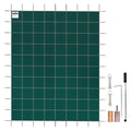 Pool Safety Cover Fits 14x26ft Rectangle Inground Safety Pool Cover Green Mesh Solid Pool Safety Cover for Swimming Pool Winter Safety Cover