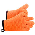 Silicone Smoker Oven Gloves, Non-Slip Heat Resident BBQ Grill Gloves with Fingers, Waterproof & Hangable Design, Easy to Clean & Store, for Grilling, Oven, BBQ, Baking, Frying