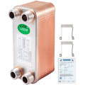 Heat Exchanger 3"x7.5" 30 Plates Brazed Plate Heat Exchanger 316L 3/4" MPT Heat Exchanger B12-30 Beer Wort Chiller for Hydronic Heating