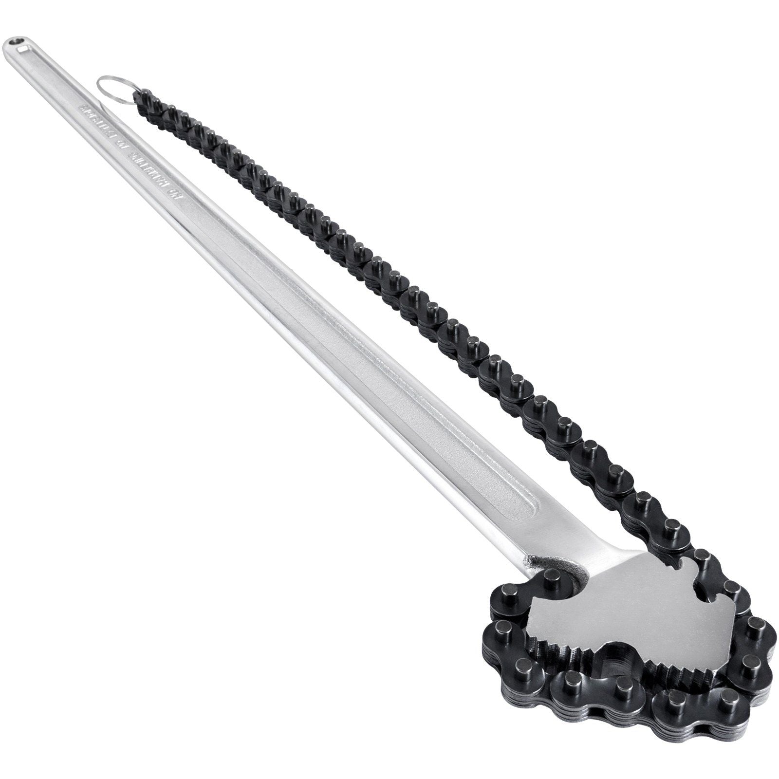 24inch Chain Wrench Carbon Steel Chain Pipe Wrench Heavy Duty 6.7inch Diameter Capacity Chain Strap Filter Wrench