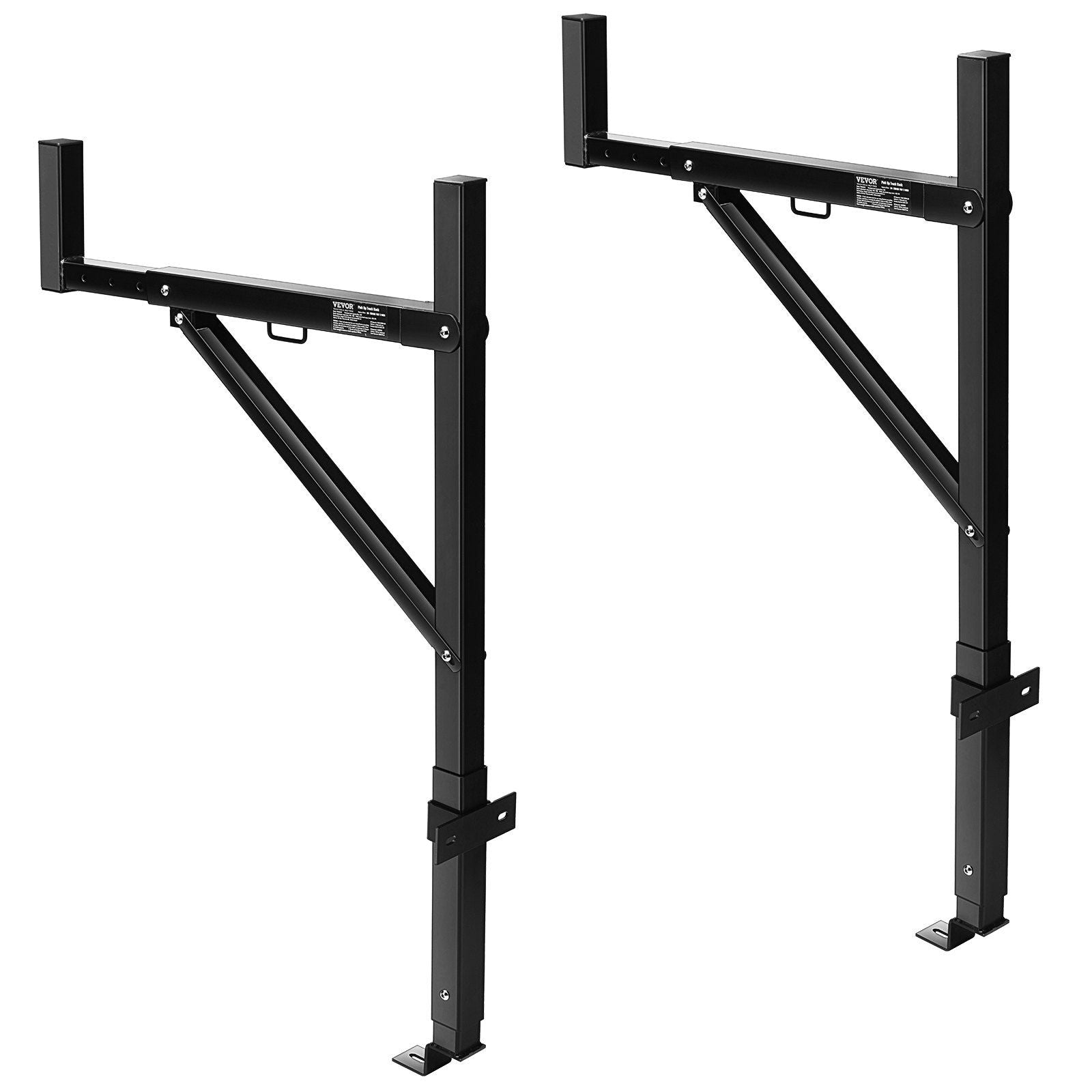 Truck Rack, 19-34inch Extendable Truck Ladder Rack, 38.6"-43.6" Adjustable Height, 250 lbs Capacity Steel Ladder Rack for Truck, Heavy Duty Truck Bed Rack for Kayak, Surfboard, Lumber, Ladder