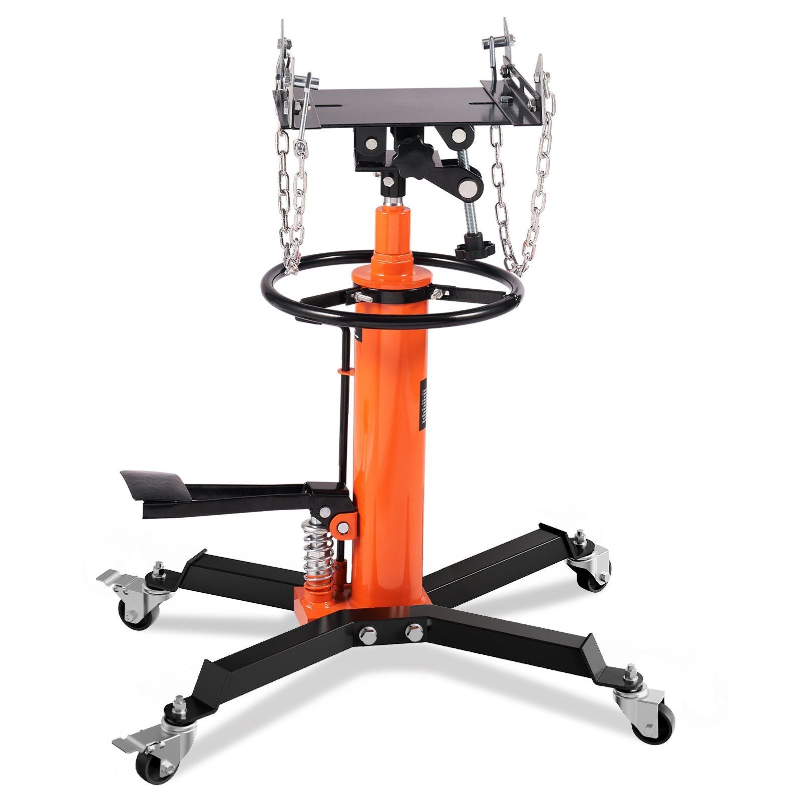Hydraulic Transmission Jack 1322 lbs 360° Swivel Wheels For Car Lift