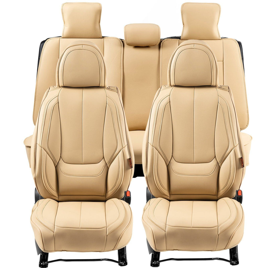 Seat Covers, Universal Car Seat Covers Full Set Seats, Front and Rear Seat, 13pcs Faux Leather Seat Cover, Full Enclosed Design, Detachable Headrest and Airbag Compatible, for Most Car SUV Truck