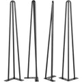 Hairpin Table Legs 18" Black Set of 4 Desk Legs 880lbs Load Capacity (Each 220lbs) Hairpin Desk Legs 3 Rods for Bench Desk Dining End Table Chairs Carbon Steel DIY Heavy Duty Furniture Legs