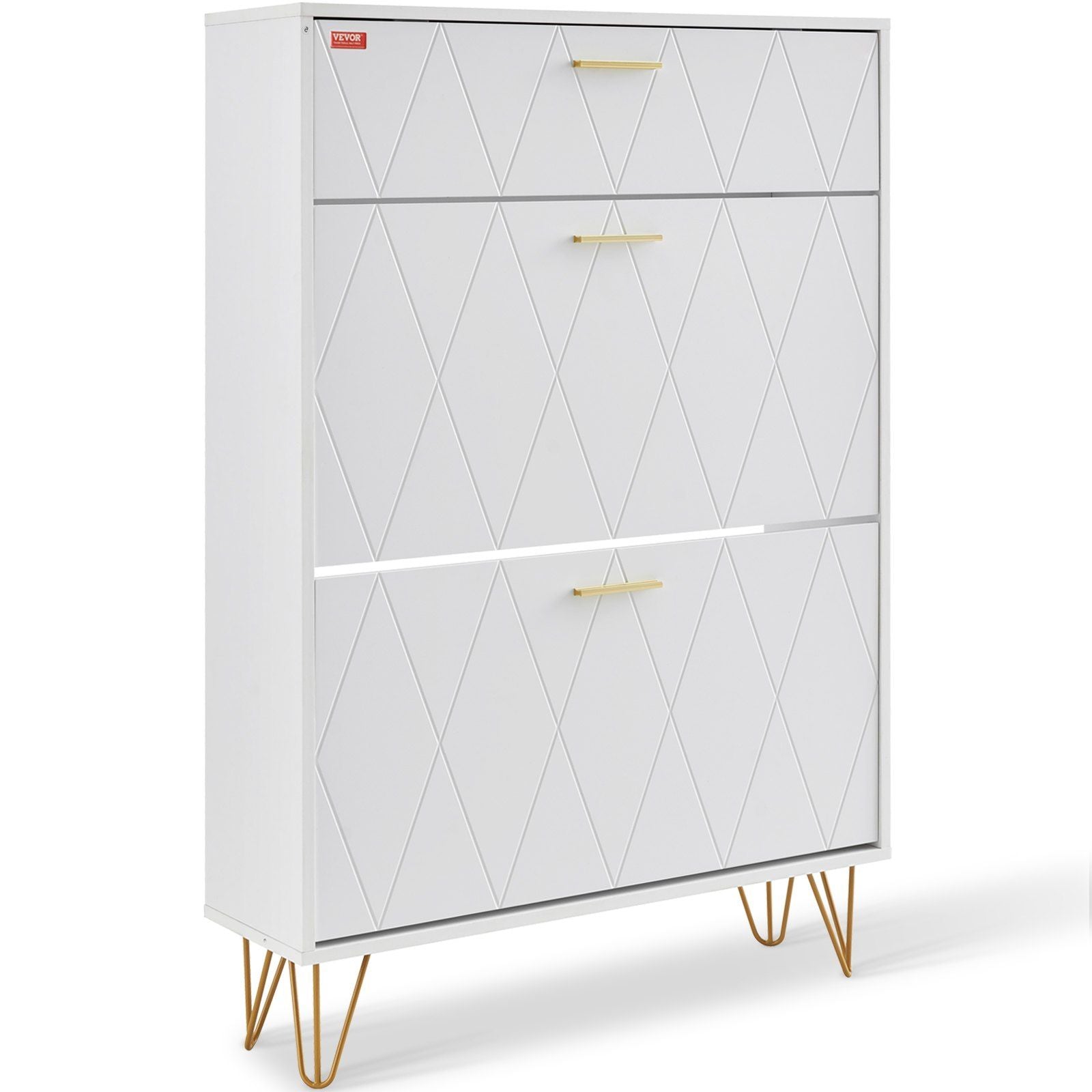 Shoe Cabinet with 3 Flip Drawers, Shoe Storage Cabinet for Entryway, Free Standing Shoe Storage Organizer for Heels, Boots, Slippers in Hallway, Living Room