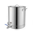 Stainless Steel Kettle, 16 GALLON Brewing Pot, Tri Ply Bottom for Beer, Brew Kettle Pot, Home Brewing Supplies Includes Lid, Handle, Thermometer, Ball Valve Spigot, Filter, Filter Tray