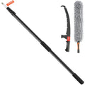 Manual Pole Saw, 4.9-20 ft Extendable Tree Pruner, Sharp Steel Blade for High Branches Trimming, with Lightweight Aluminum Alloy Handle and a Chenille Brush, for Pruning Palms and Shrubs