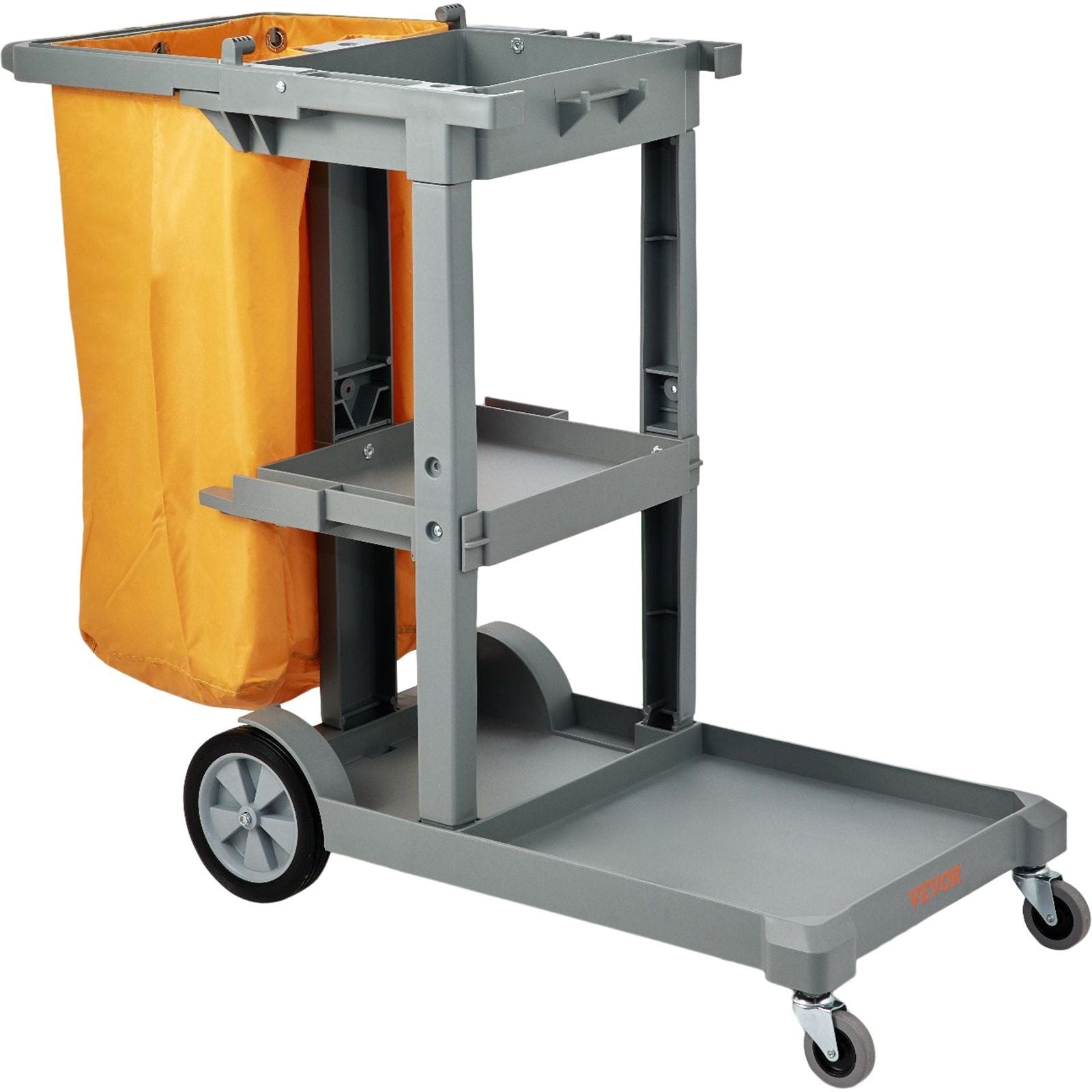 Janitorial Trolley Cleaning Cart with PVC Bag for Housekeeping Office