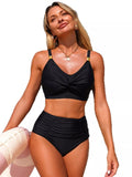 Twisted Front High-Waisted Bikini Set