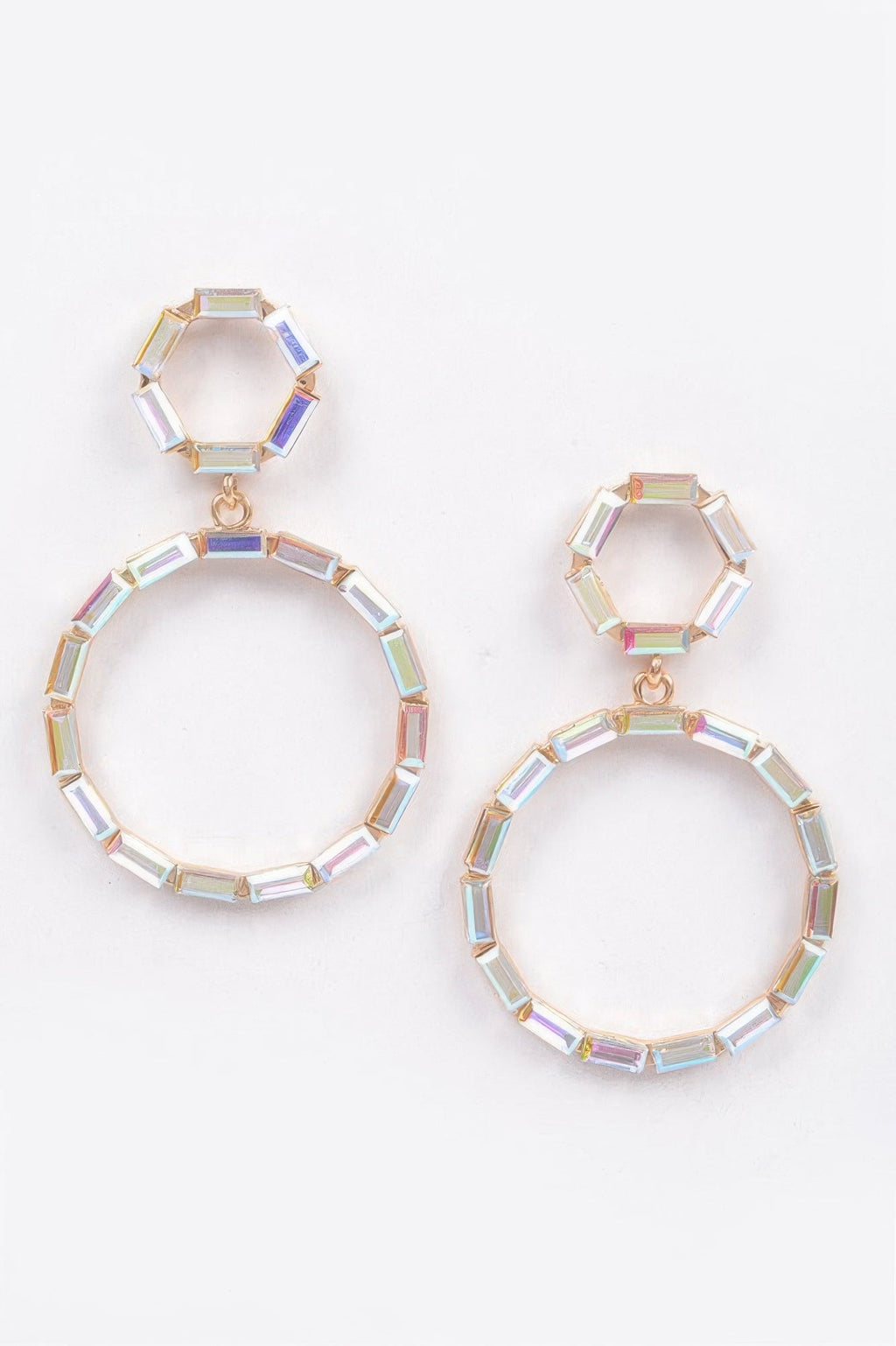 Double Circle Dangle Rhinestone Earring
