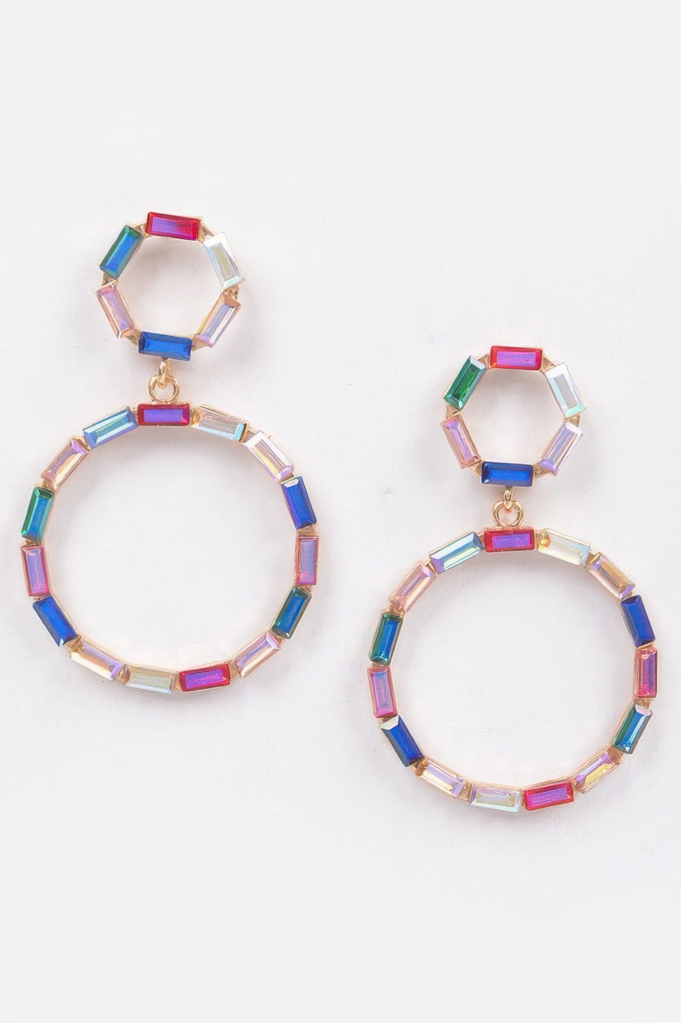Double Circle Dangle Rhinestone Earring